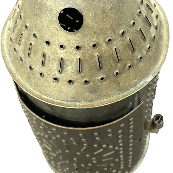Antique Punched Tin Candle Lantern Primitive Colonial Rustic Paul Revere READ - Picture 14 of 16